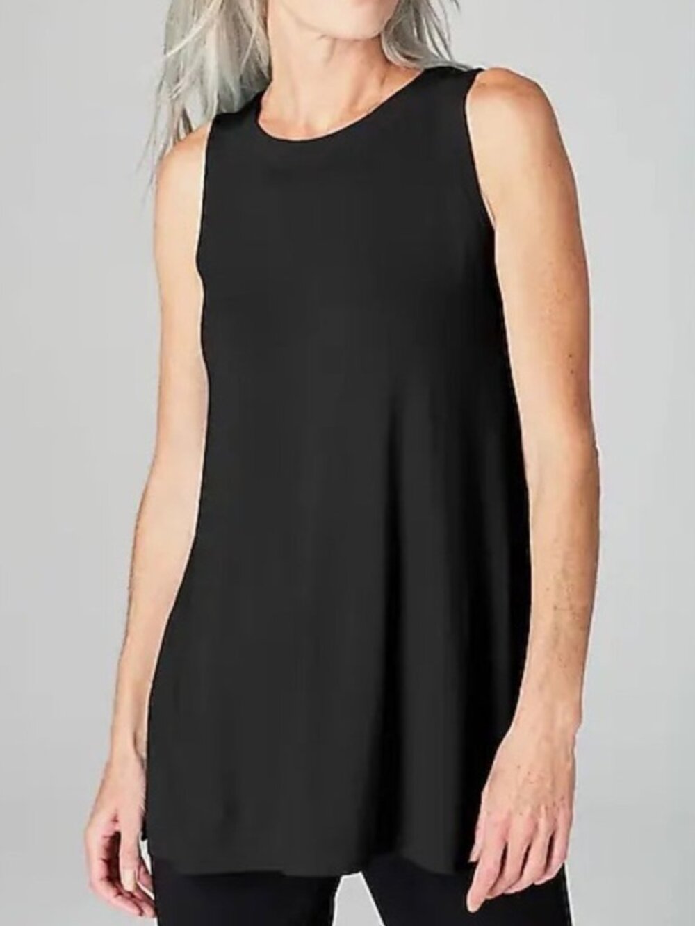 J.Jill Wearever Long Layering Tank Black Sleeveless Everyday Tunic Size Medium